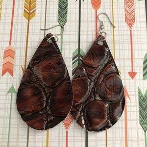 Boho Leather Drop Earrings